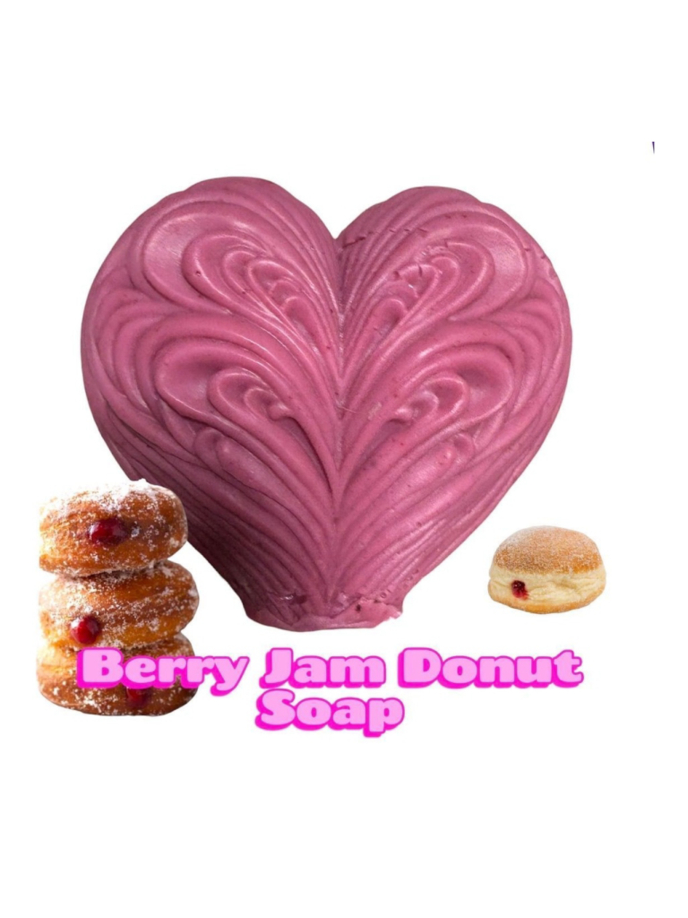 Rasberry Jam Donut Soap ! Large Heart